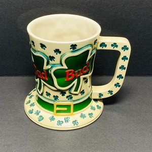 Vintage Budweiser St. Patrick's Day Tip O' The Hat Beer Mug Stein 1995 Shamrocks